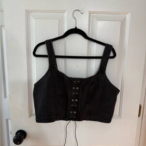 Wild Fable Charcoal Denim crop tank top